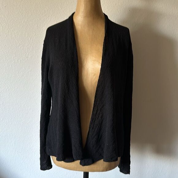 Eileen Fisher S 100% wool open front cardigan black great pre owned condition - Picture 6 of 10